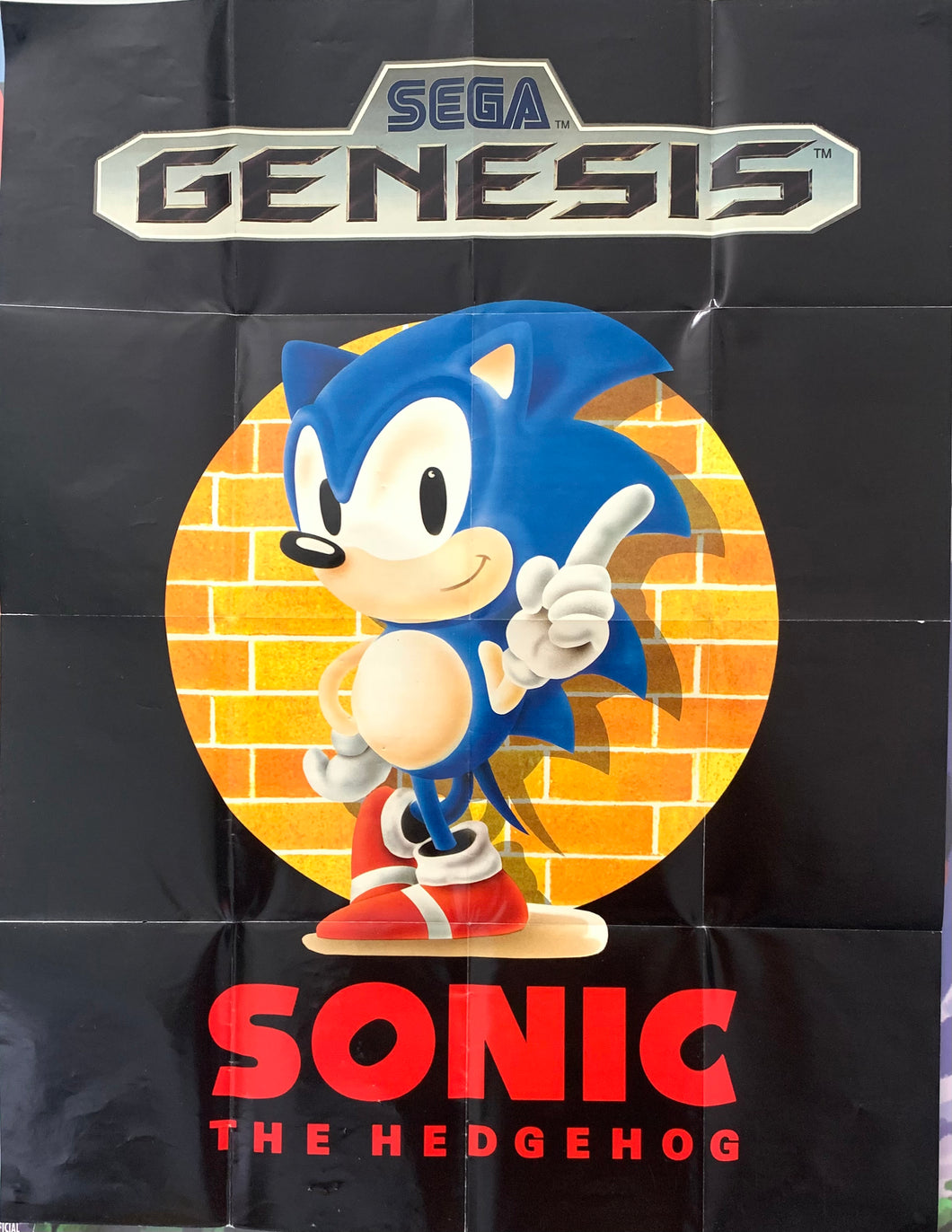 Sonic The Hedgehog Promotional Sega Genesis Video Game Poster