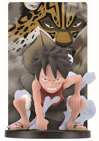 One Piece - Monkey D. Luffy - Rob Lucci - Card Stand Figure - Ichiban Kuji One Piece Memories - Prize I