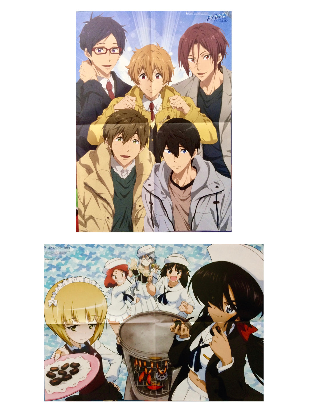 Girls und Panzer Final Chapter (Shark Team) / Free! Take Your Marks - Double-sided B3 Poster - Monthly Newtype Appendix